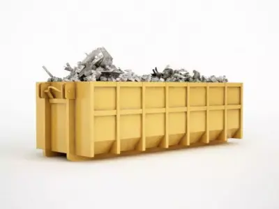 Yellow Industrial Dumpster 3D model