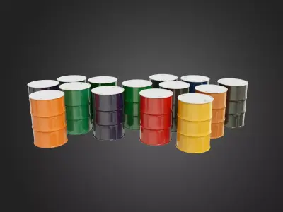 Barrels group of oil 3D model