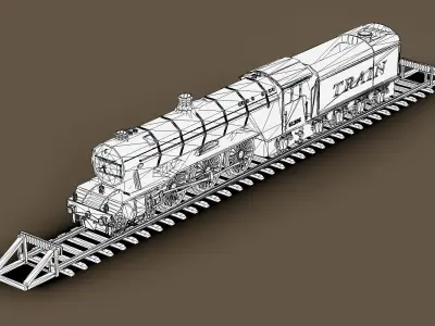 Train Pack 1 Low-poly 3D model