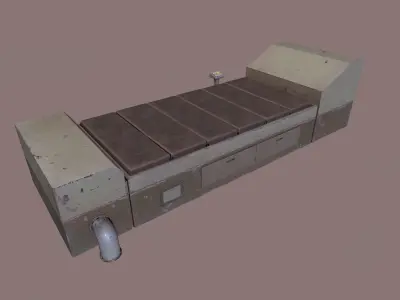 Simple Low-Poly Sci-Fi Bed Low-poly 3D model