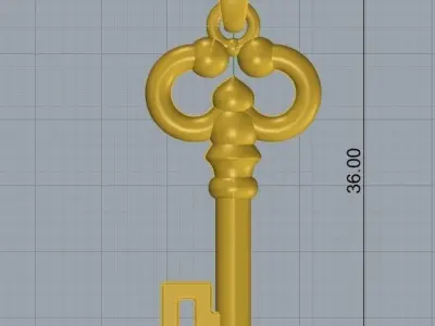 Key 3D model 3D print model
