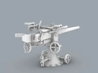 Skoda 7cm K10 Low-poly 3D model