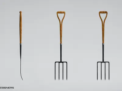 Garden Digging Fork 3D model