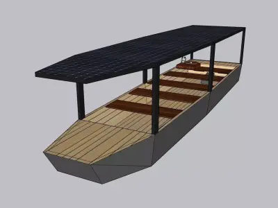 Electric boat Low-poly 3D model