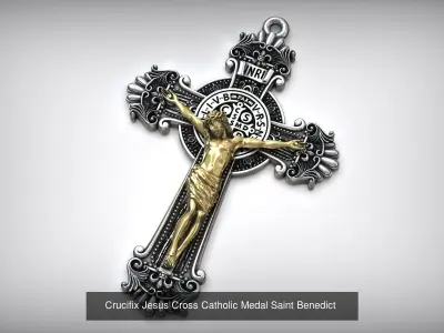 Holy Rosary Set Virgin Mary Jesus Christ  3D Model Pack