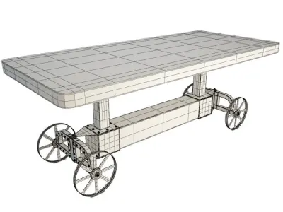 Industrial Trolley Table Catania Segarra 3D model