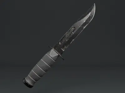 Combat Knife Low-poly 3D model Low-poly 3D model