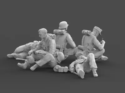  German soldiers rest 3D print model