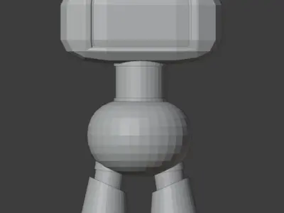 Cute Robot Low-poly 3D model 10