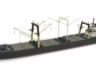 dry cargo ship Low-poly 3D model