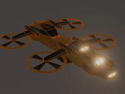S11-01 - drone Low-poly 3D model