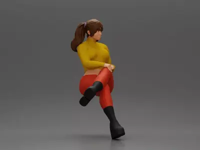 Stylish Woman Relaxing with Confident Poise 3D print model