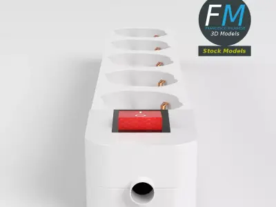 Type F Power Strip 3D model
