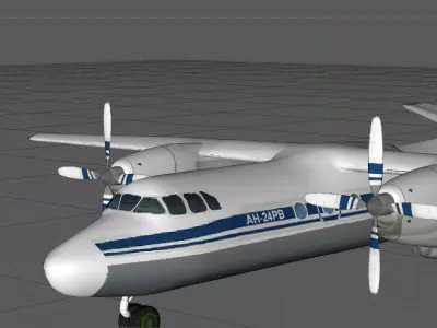  Private Aeroplane Rigged Low-poly 3D model
