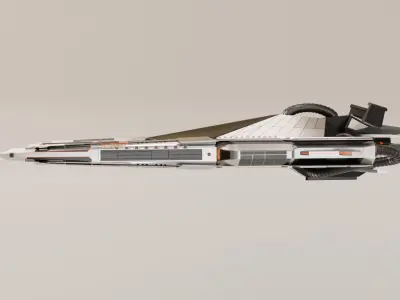 Fighter Spaceship With Controller - UE4-5 Low-poly 3D model