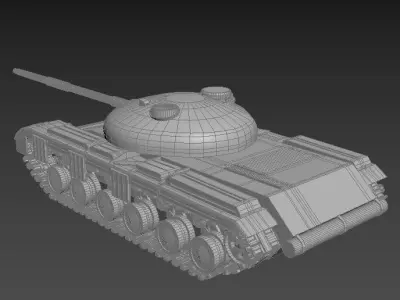T-64 A tank Low-poly 3D model