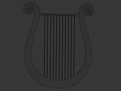 HARP CARTOON  Low-poly 3D model