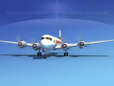 Douglas DC-6 Western Airlines 3D model