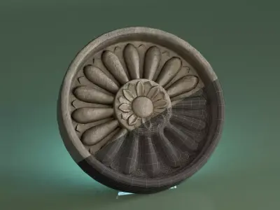 Korean Traditional roof tile lotus Sumaksae PBR 4K Low-poly 3D model