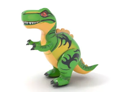 Inflatable Dinosaur Green model pack Low-poly 3D model