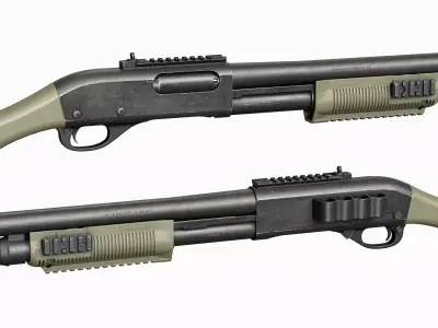 Remington 870 Shotgun Tactical Compact Low-poly 3D model