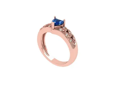 Heart Art Deco Ring 3D print model