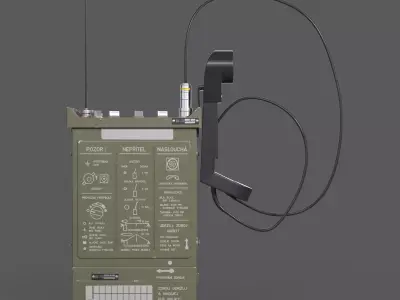 Czech RF-10 Military Radio Low-poly 3D model