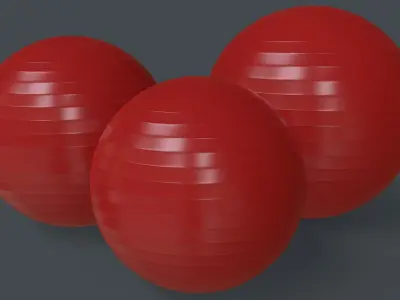 PBR Yoga Ball - Red Low-poly 3D model