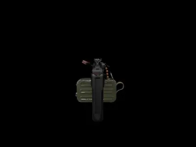 PKM light machine gun Low-poly 3D model