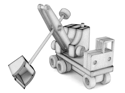 Wooden toy truck 24 3D model