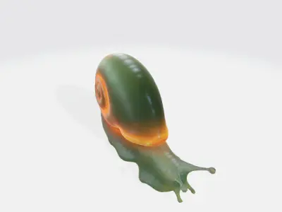 bioluminescent snail Low-poly 3D model