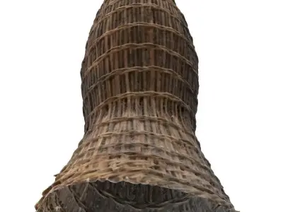 Traditional bamboo fish trap 3D model