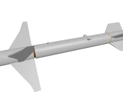 AGM-88 HARM missile low poly Low-poly 3D model