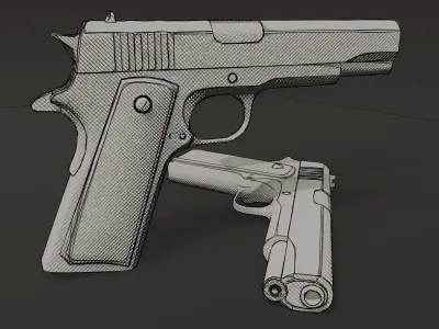 1911 Fire-Arm prop model Free low-poly 3D model