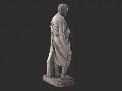 Greek Man Statue - Granite Low-poly 3D model