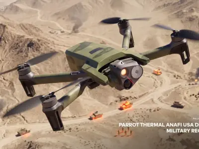 Parrot Thermal ANAFI USA Drone - Military Recon UAV 3D model