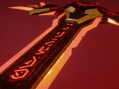 Stylized Demon sword Low-poly 3D model