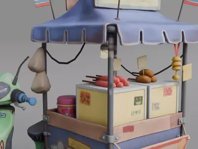 Food bike Low-poly 3D model