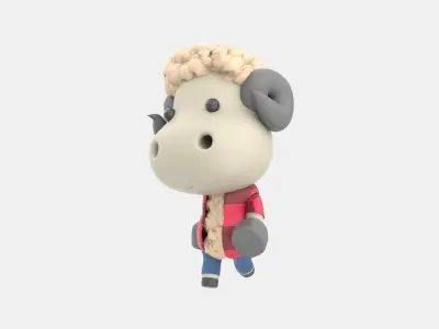 Cute Sheep 3D Illustration 3D model order