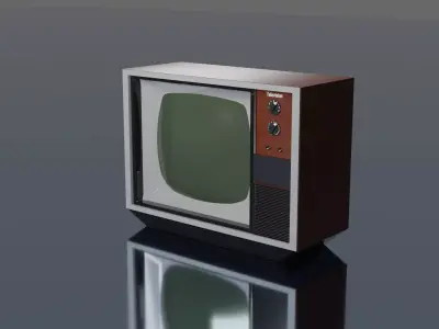 Old nostalgia television mid 20th century Low-poly 3D model