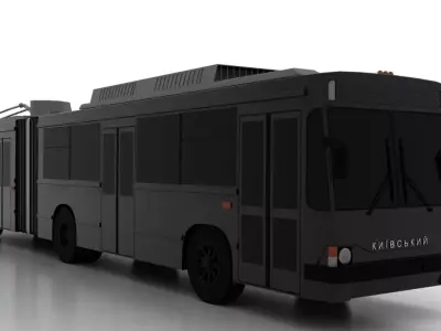 Trolleybus Kiyv-12-01 Low Low-poly 3D model