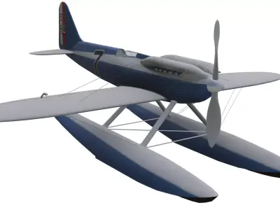 Supermarine S6B Low-poly 3D model
