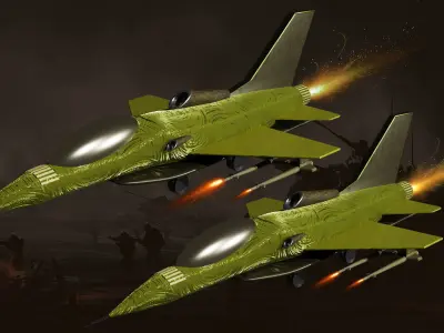 jet Model fighter Low-poly 3D model