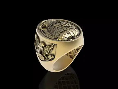 Eagle Signet Ring 3D print model