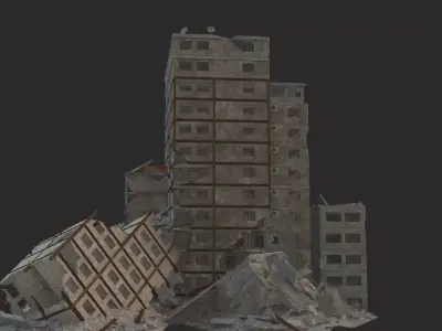 destruction  Low-poly 3D model