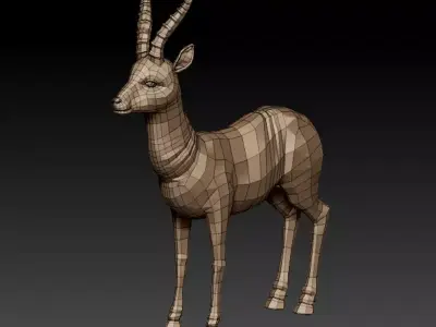 3D ANTELOPE -LOWPOLY Low-poly 3D model