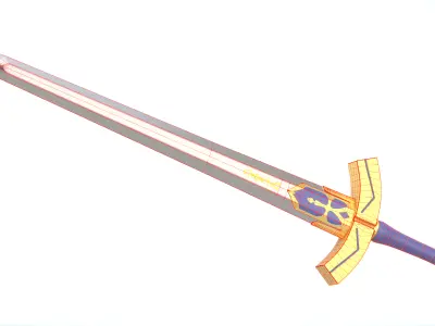 Excalibur Saber Sword Inspired by Fate Series Low-poly 3D model