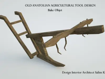  OLD ANATOLIAN AGRICULTURAL TOOL DESIGN Low-poly 3D model