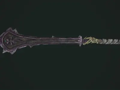 Undead two handed sword Low-poly 3D model