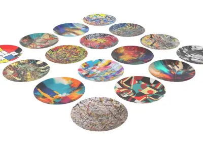 Abstract Art Plates Set 3D model